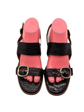 Bocage Double Strap Animal Textured Sandals Shoes Women’s Sz EU 41 US 10